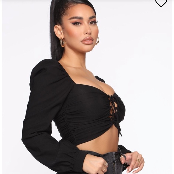 Emeilia Lace Up Top - Picture 2 of 2